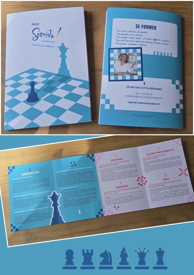 Brochure de formation conçue pour Sapristi Communication