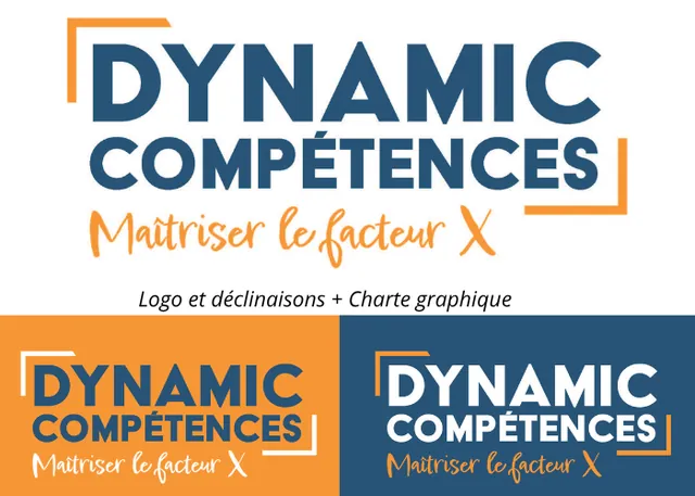 Logo et déclinaisons graphiques de Dynamic Compétences